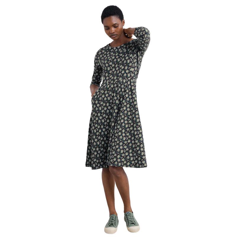 Seasalt Cornwall April Dress Smudge Floral Onyx image number 0
